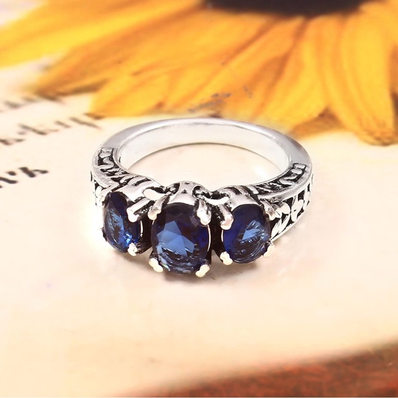 Stunning Handmade Blue Sapphire 925 Sterling Silver Ring. Very high quality! - Picture 3 of 6